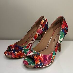 Christian Siriano for Payless Floral Print Peep Toe Heels